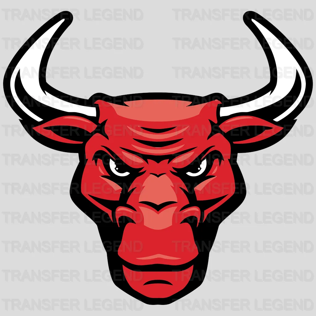 Chicago Bulls Fierce Bull Head (Close-Up) NBA Design - DTF Heat Transfer