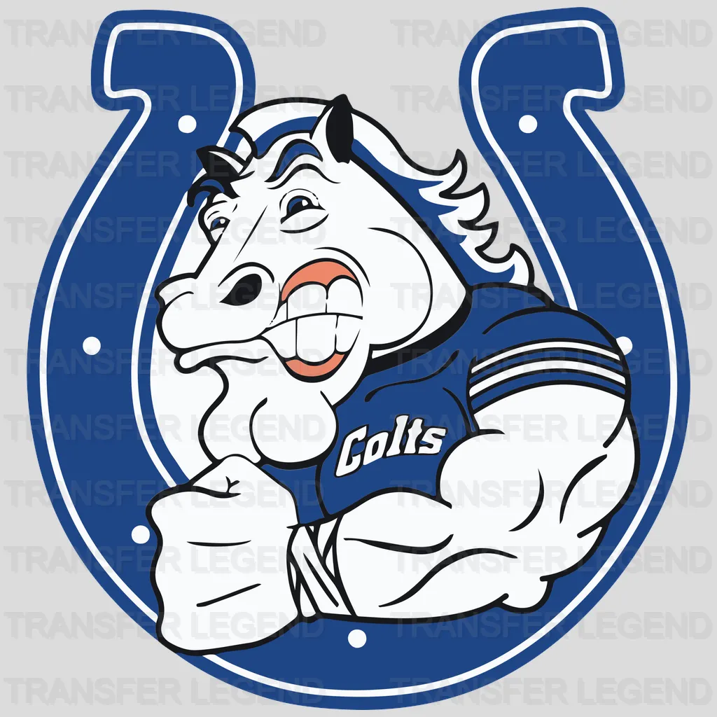 Indianapolis Colts Cartoon Horse Character Logo NFL Design - DTF Heat Transfer