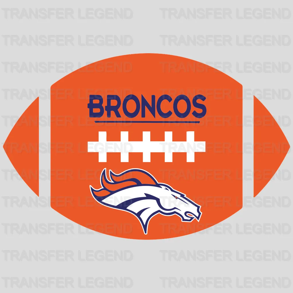Denver Broncos Cartoon Fan Girl Wordmark NFL Design - DTF Heat Transfer