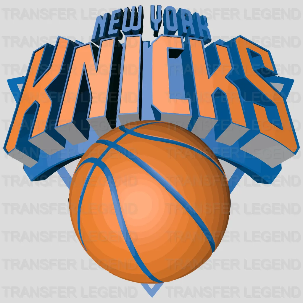 New York Knicks Arched KNICKS over Basketball NBA Design - DTF Heat Transfer