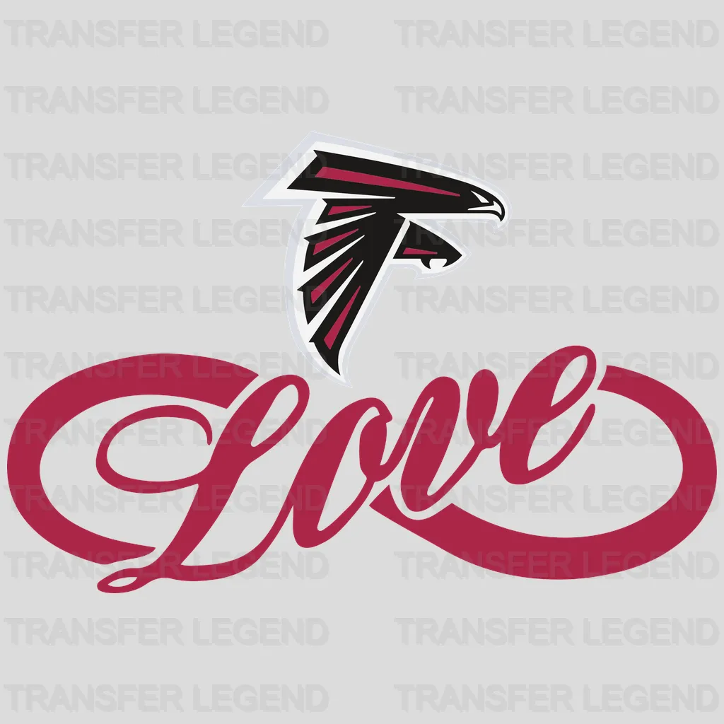 Atlanta Falcons Love Script Emblem NFL Design - DTF Heat Transfer