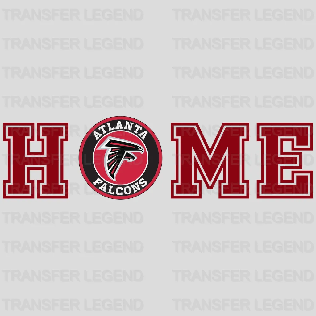 Atlanta Falcons Home Wordmark with Badge NFL Design - DTF Heat Transfer