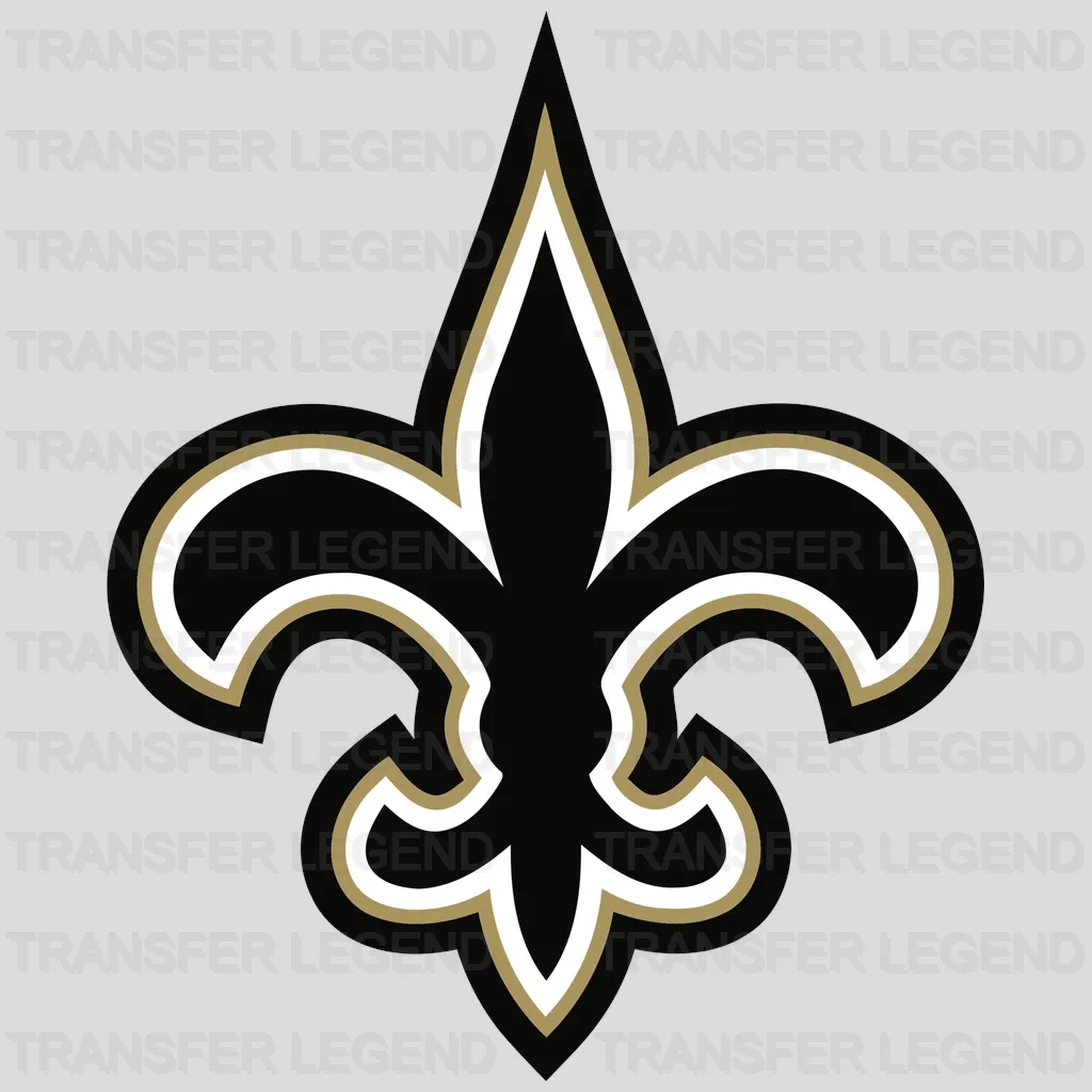 New Orleans Saints stylized fleur‑de‑lis icon with sleek curves, NFL design - DTF Heat Transfer