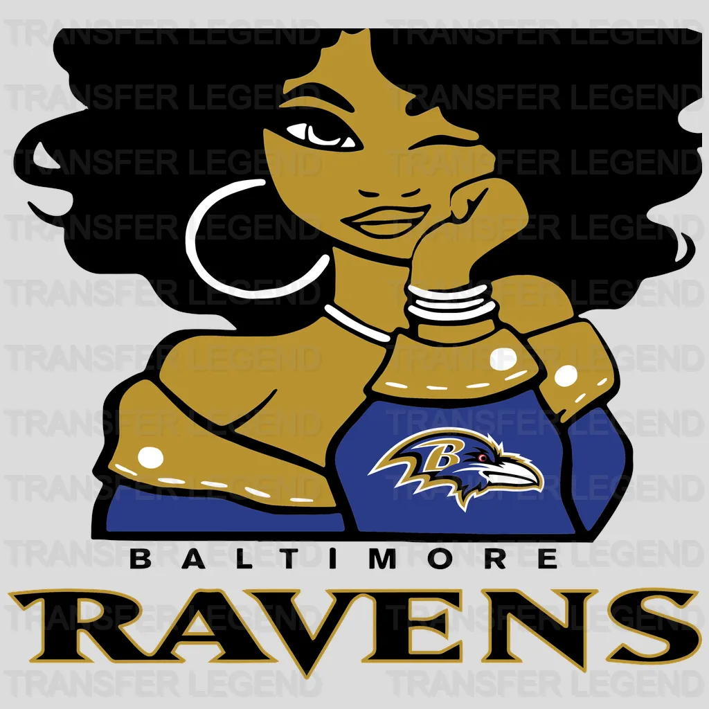 Baltimore Ravens “This Girl Loves” Wordmark NFL Design - DTF Heat Transfer