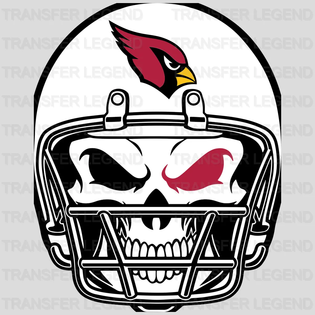 Arizona Cardinals Skull Helmet Emblem NFL Design - DTF Heat Transfer