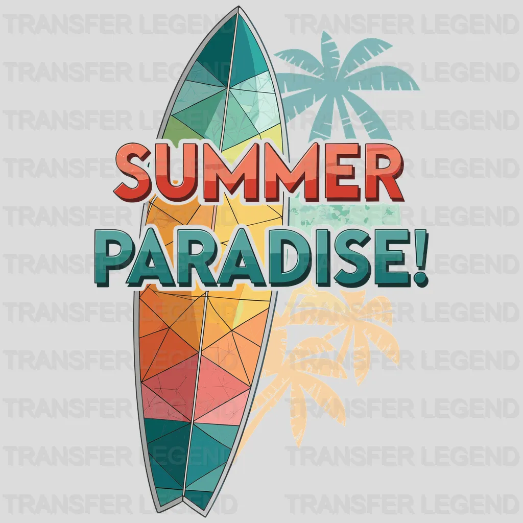 Summer Paradise Surfing Design - DTF Heat Transfers - transferlegend