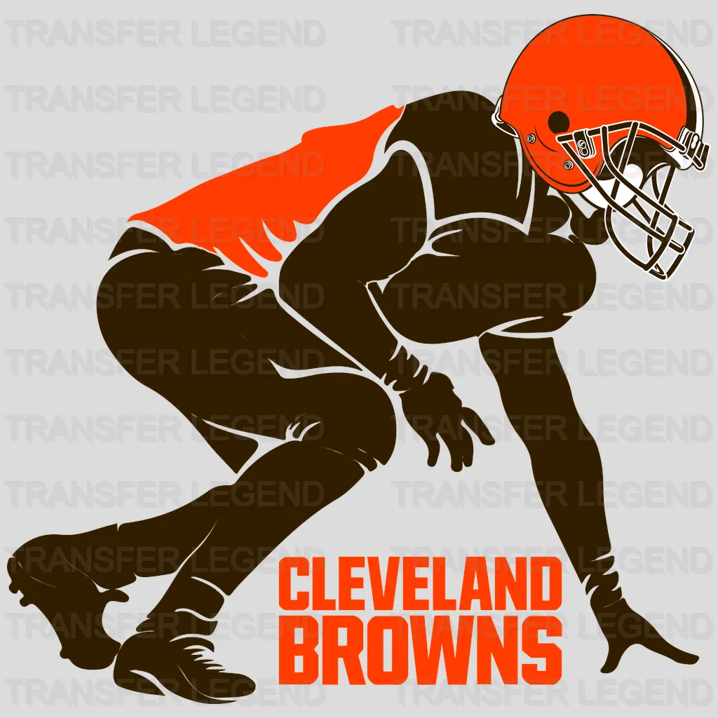 Cleveland Browns Bulldog Head Silhouette Emblem NFL Design - DTF Heat Transfer