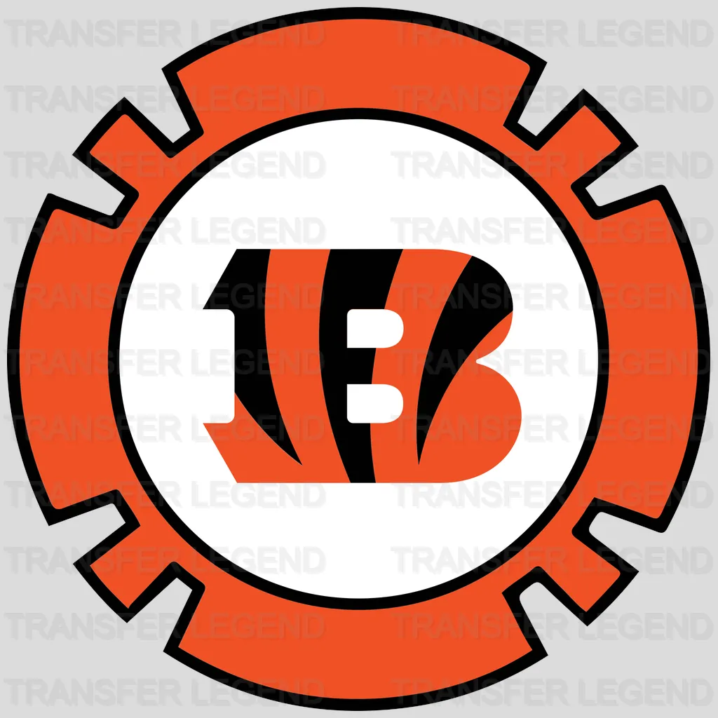 Cincinnati Bengals Gear Cog Emblem NFL Design - DTF Heat Transfer