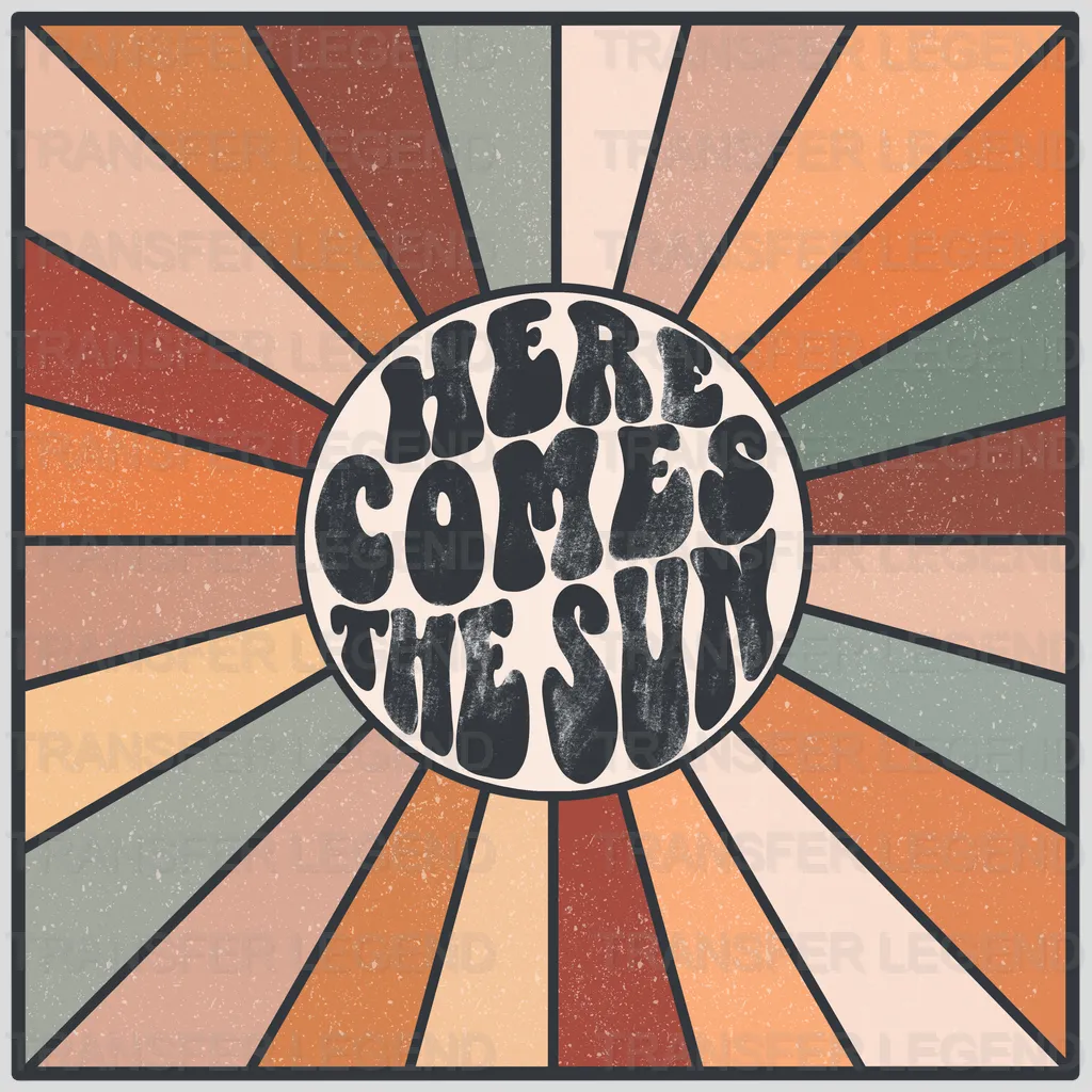 Here Comes The Sun - Retro Summer - Beach Vacation Design - DTF heat transfer - transferlegend