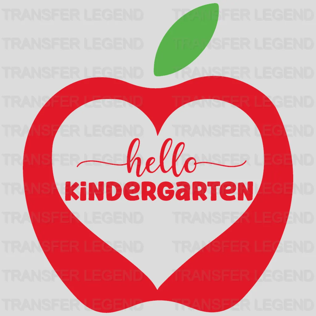 Apple Hello Kindergarten - Back To School DTF Transfer - transferlegend