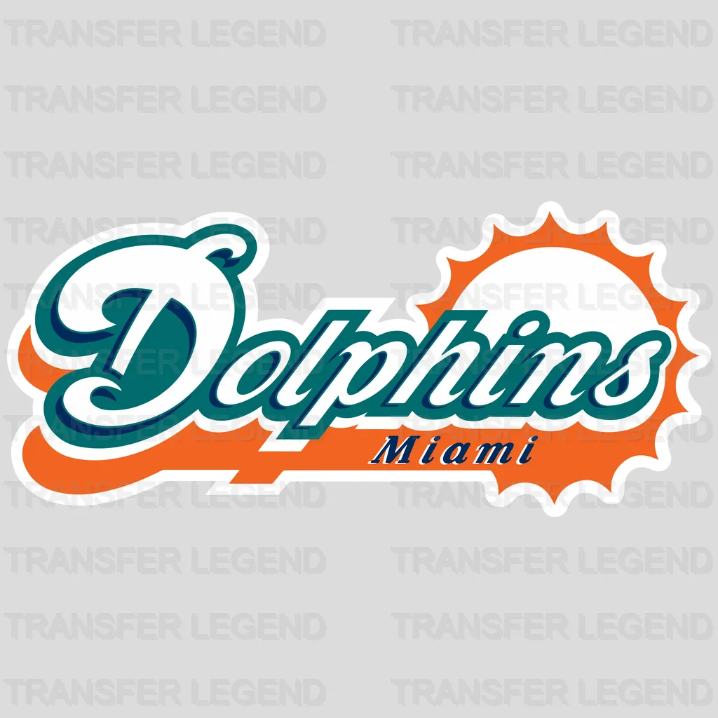 Miami Dolphins Retro Miami Script Wordmark NFL Design - DTF Heat Transfer