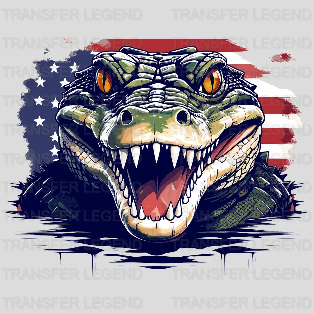Crocodile USA Design - DTF Heat Transfers - transferlegend