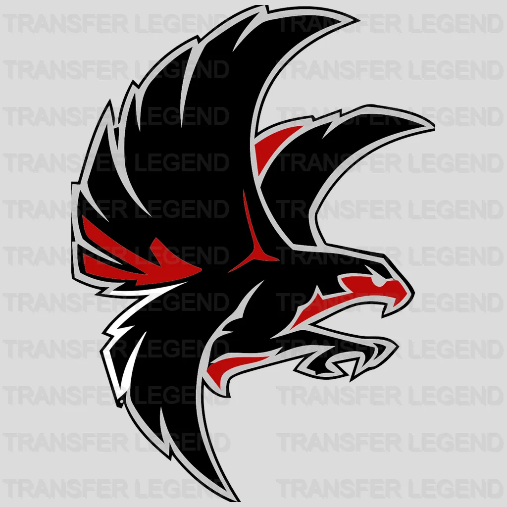 Atlanta Falcons Heartbeat Line with Logo NFL Design - DTF Heat Transfer