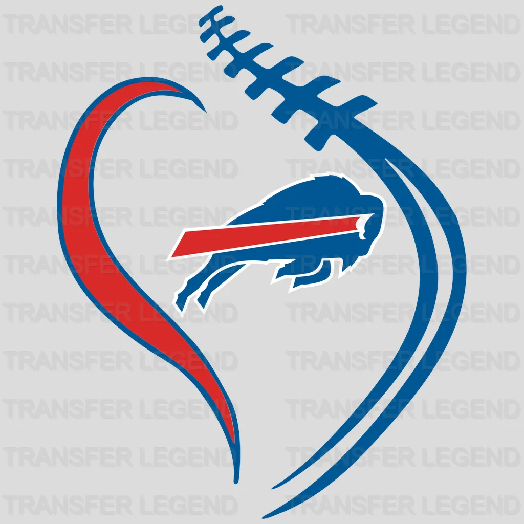 Buffalo Bills Heart Swirl Stethoscope NFL Design - DTF Heat Transfer