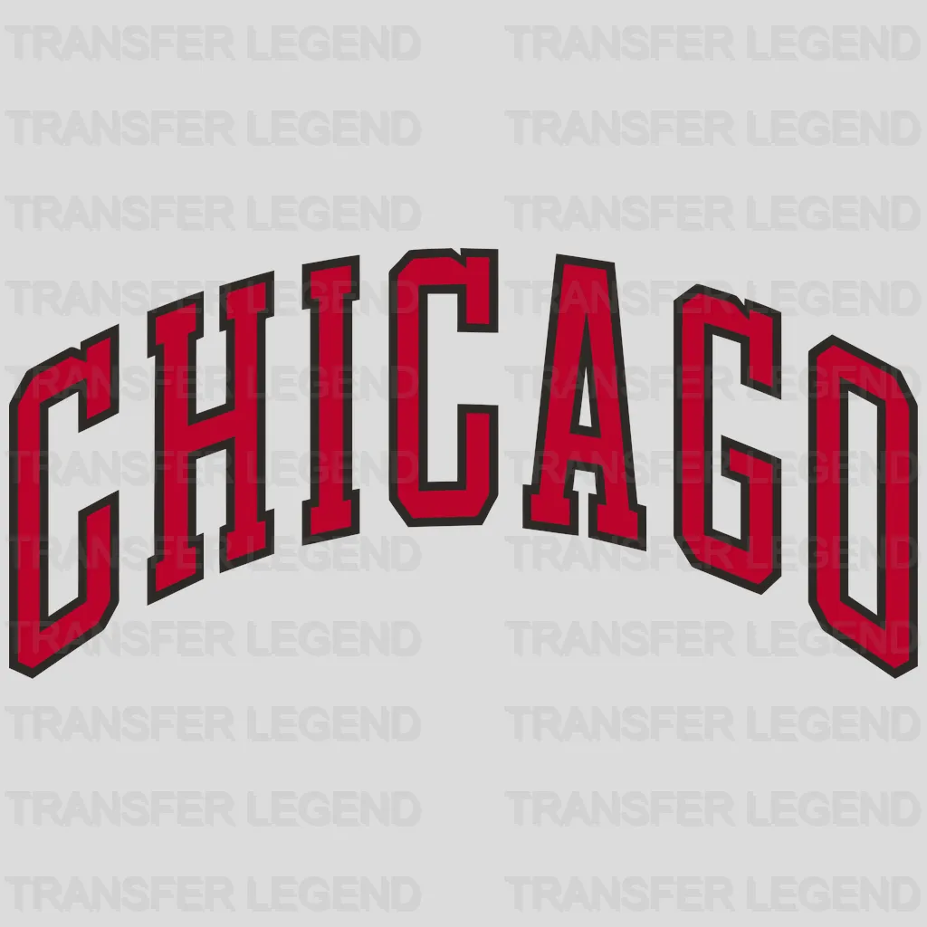 Chicago Bulls Arched “CHICAGO” Wordmark NBA Design - DTF Heat Transfer