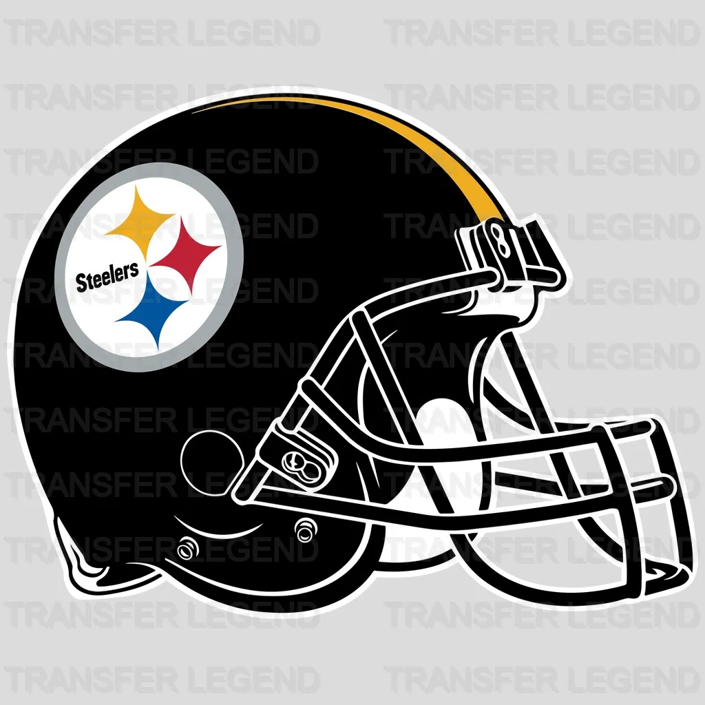 Pittsburgh Steelers side‑view helmet silhouette, NFL design - DTF Heat Transfer