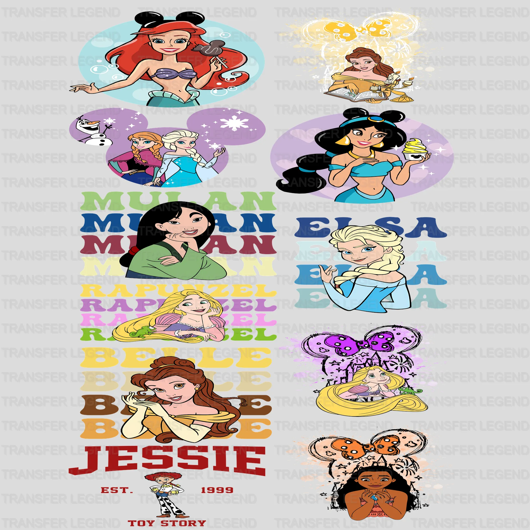 Premade Gang sheet-22X60-Women Cartoon Designs - transferlegend