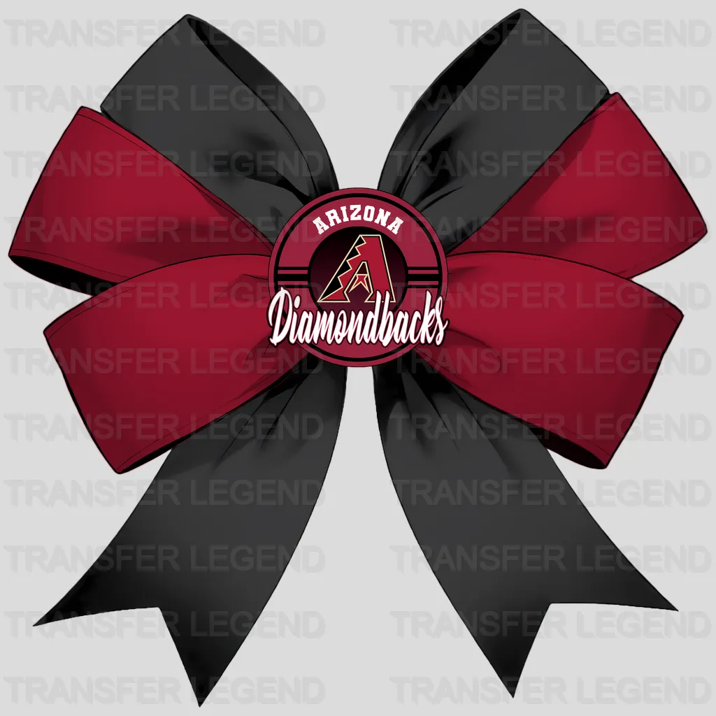 Arizona Diamondbacks MLB Elegant Red Bow Ribbon Knot - DTF Iron On Transfer