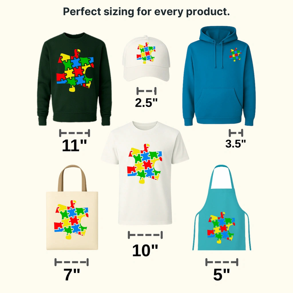 Autism Puzzle Design - DTF heat transfer - transferlegend
