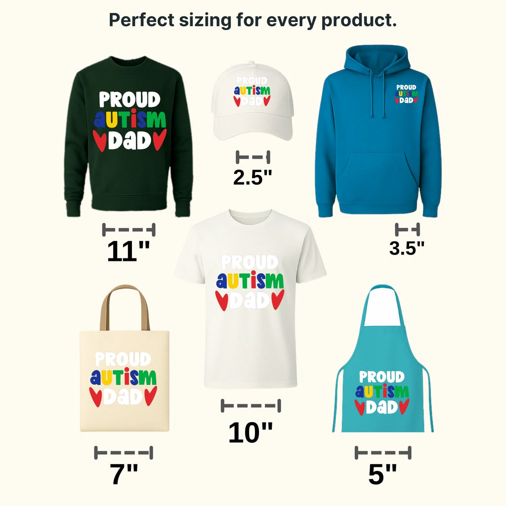 PROUD X AUTISM DAD - DTF Heat Transfer - transferlegend