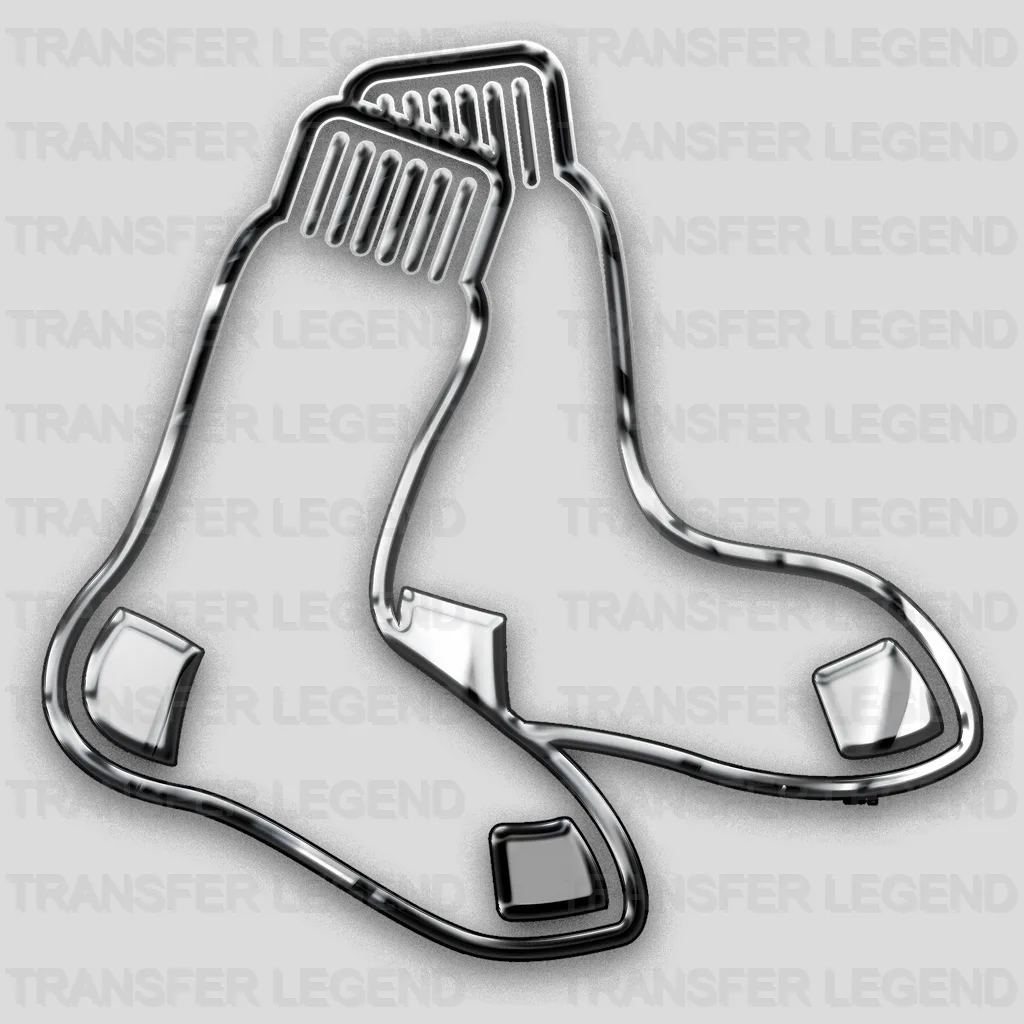 Boston Red Sox MLB Classic Pair Of Socks Logo - DTF Iron On Transfer