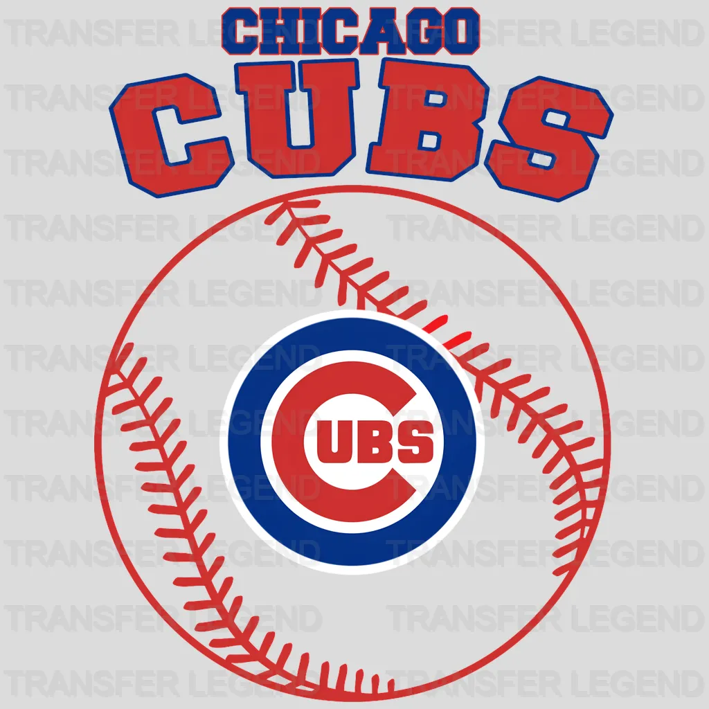 Chicago Cubs MLB Circle Logo With Stitch - DTF Iron On Transfer