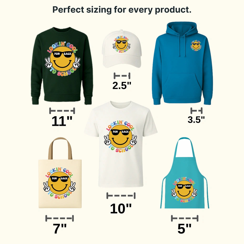 Smiley Lookin' Cool For Back To School - Back To School DTF Transfer - transferlegend