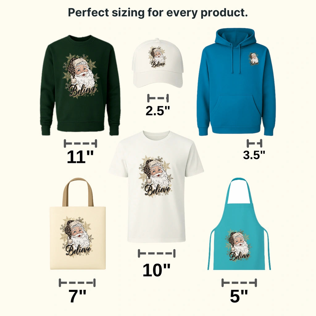 Christmas Believe Santa Design - DTF heat transfer - transferlegend