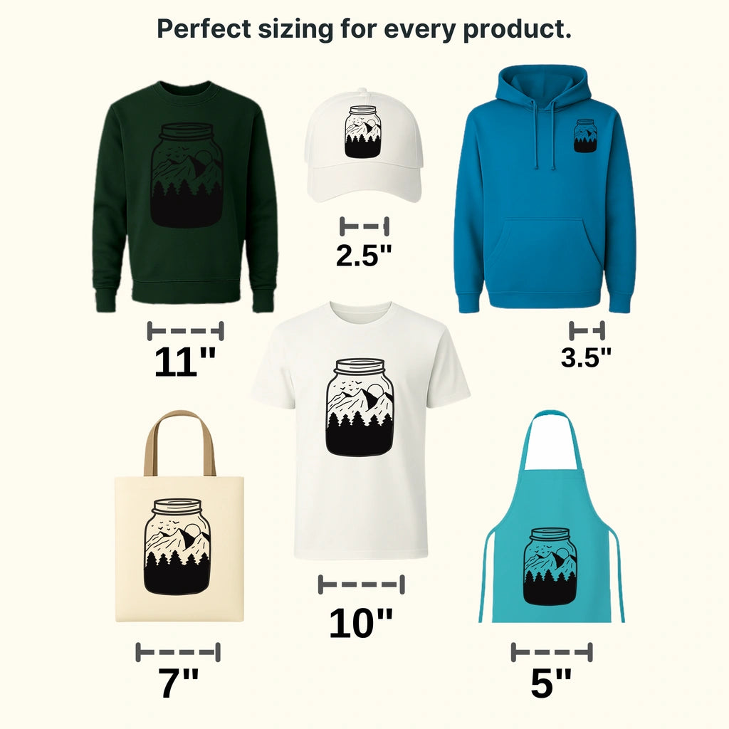 Camping In A Mason Jar Design - DTF heat transfer - transferlegend