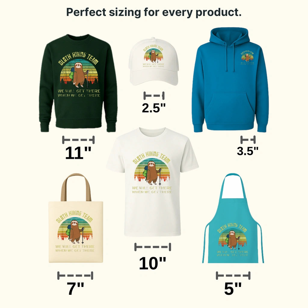 Sloth Hiking Team We Will Get There When We Get There Funny Retro Design - DTF heat transfer - transferlegend