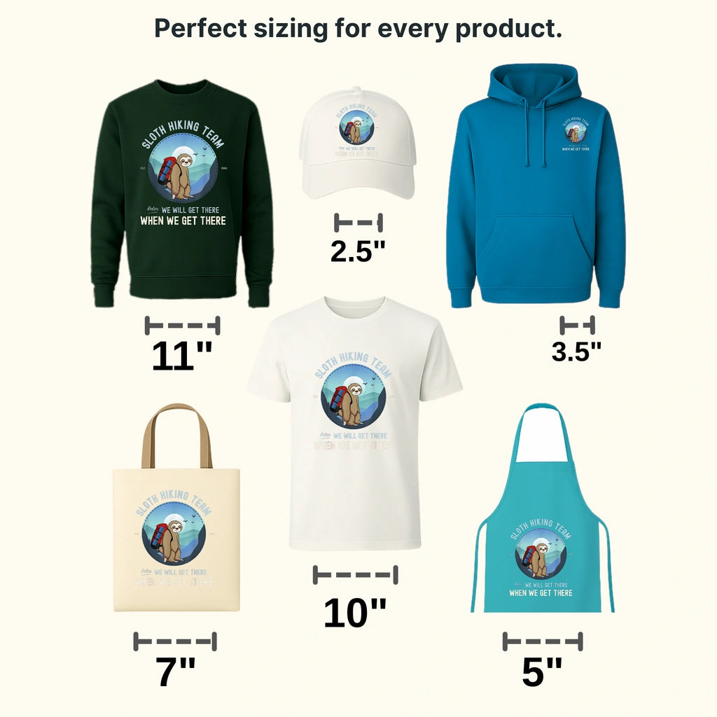 Sloth Hiking Team RELAX We Will Get There When We Get There EST. 1983 - Funny Retro Hiking Team Design - DTF heat transfer - transferlegend