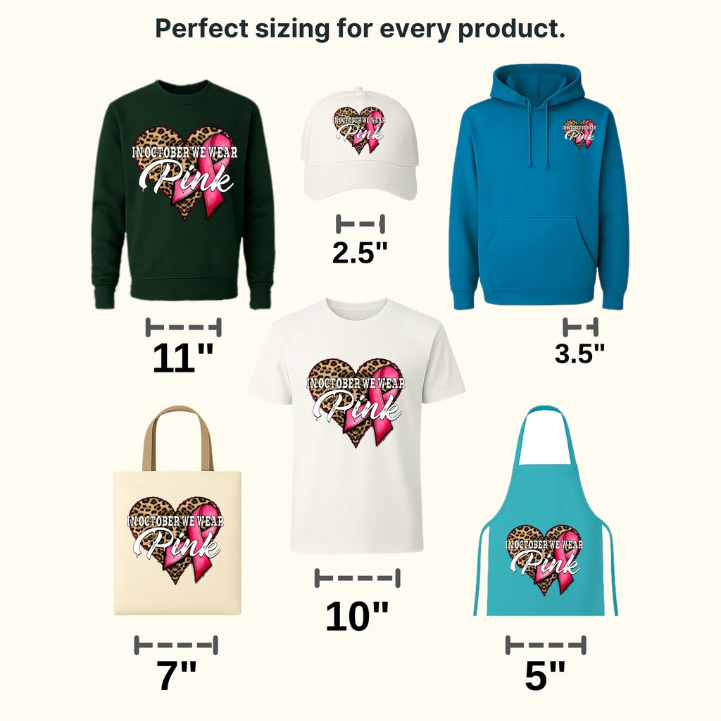 In October We Wear Pink Cancer Support Design - DTF heat transfer - transferlegend