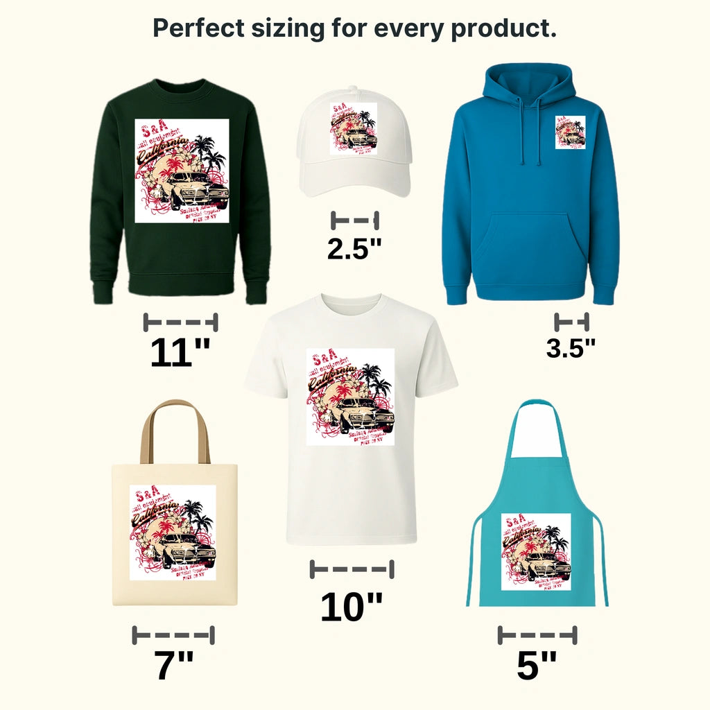 Cars S & A California Clasic Car Designs - DTF Heat Transsfer - transferlegend