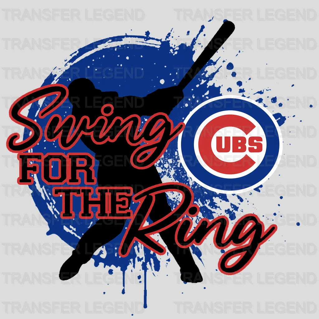 Chicago Cubs MLB Swing For The Ring DTF Iron On Transfer