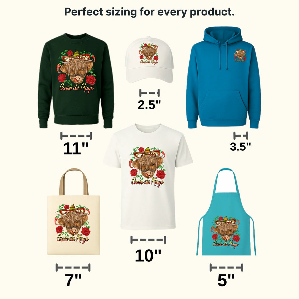 Cinco De Mayo Cattle - Cinco De Mayo DTF heat transfer - transferlegend