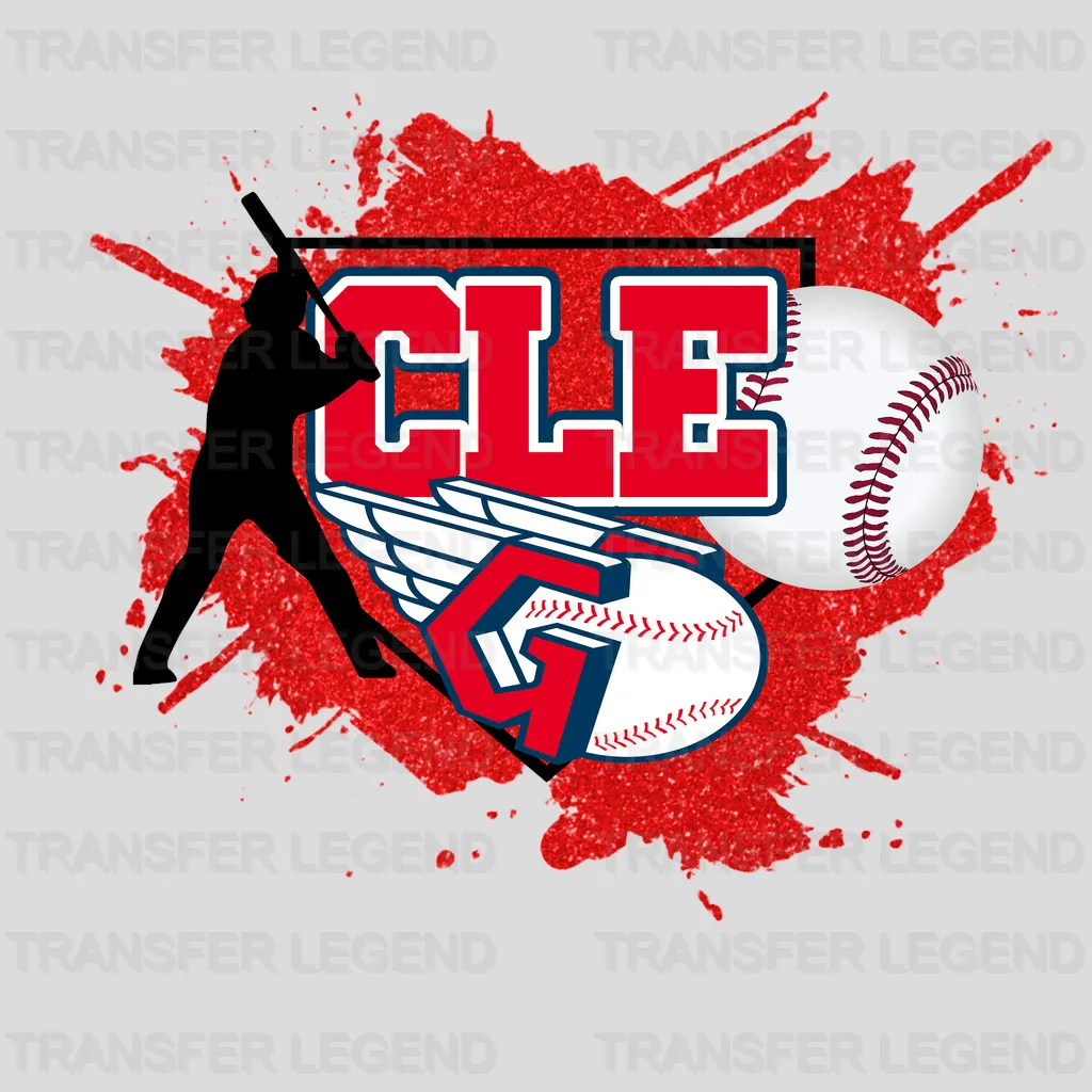 Cleveland Guardians MLB Cle Player Action Splash Art - DTF Iron On Transfer