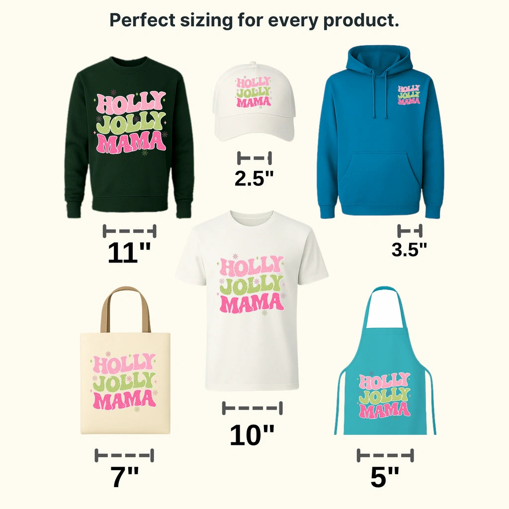 HOLLY JOLLY MAMA Christmas Design - DTF heat transfer - transferlegend