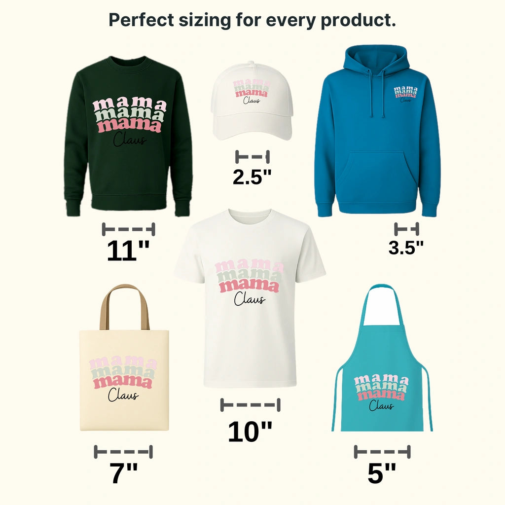 MAMA CLAUS, Christmas Design, Dtf Heat Transfer - transferlegend