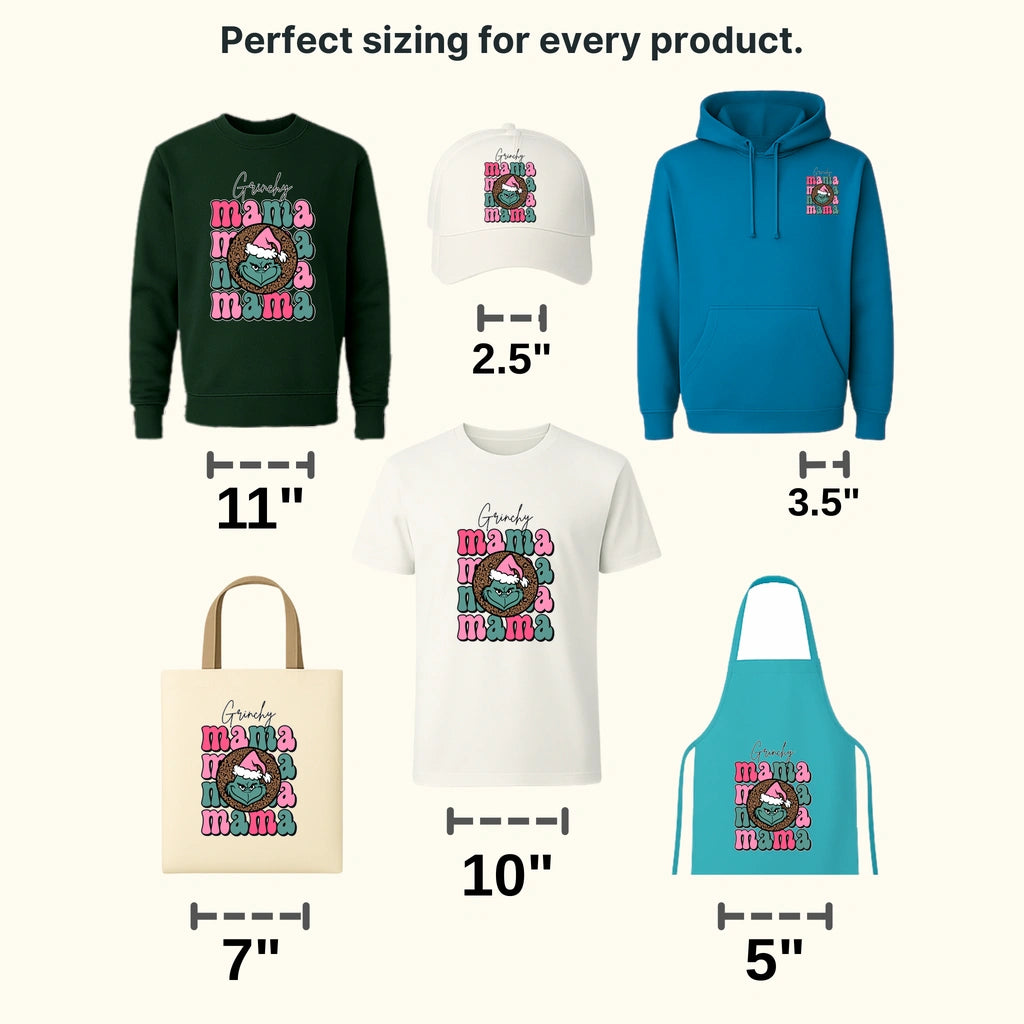 GRINCHY MAMA MAMA , Christmas Design - DTF heat transfer - transferlegend