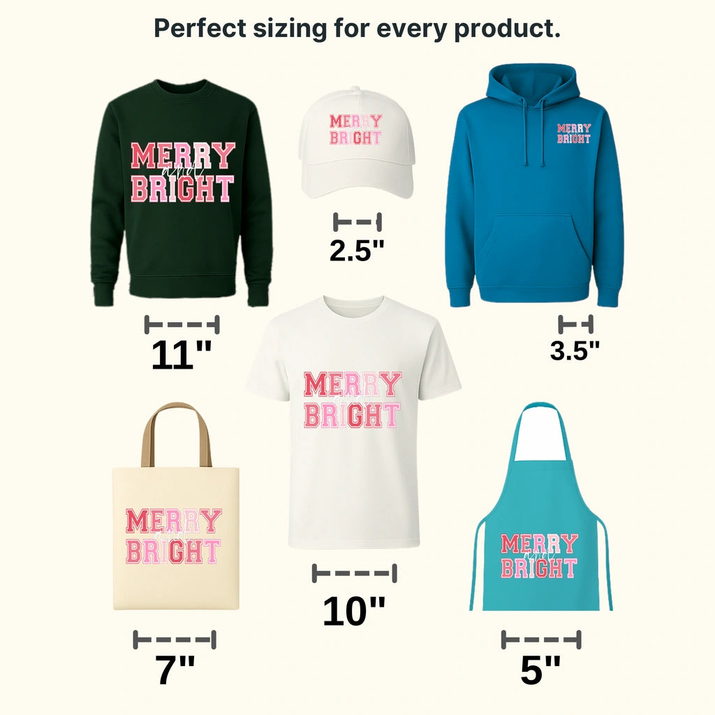MERRY & BRIGHT Christmas Design - DTF heat transfer - transferlegend