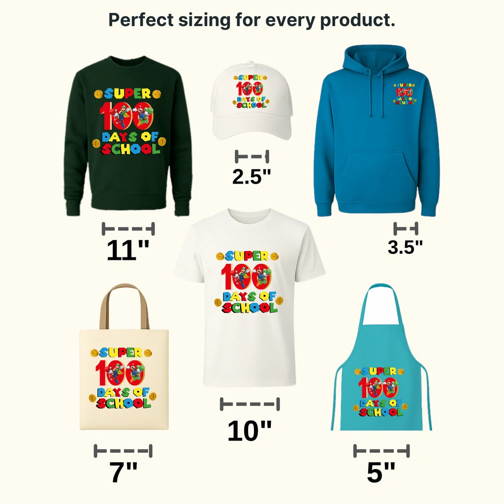 Super 100 Days School 100 Days Of School Design - DTF heat transfer - transferlegend