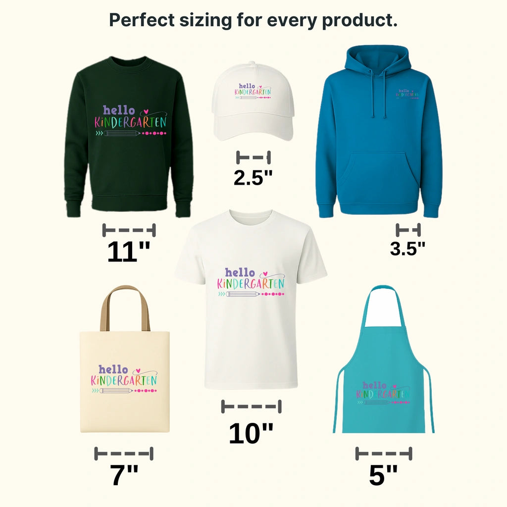 Hello Kindergarten Teacher 100 Days School Design - DTF heat transfer - transferlegend