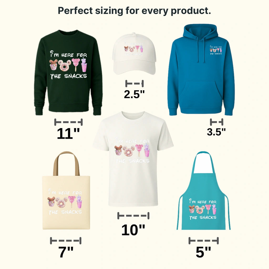 I'm Just Here For The Snacks Watercolor Design - DTF heat transfer - transferlegend