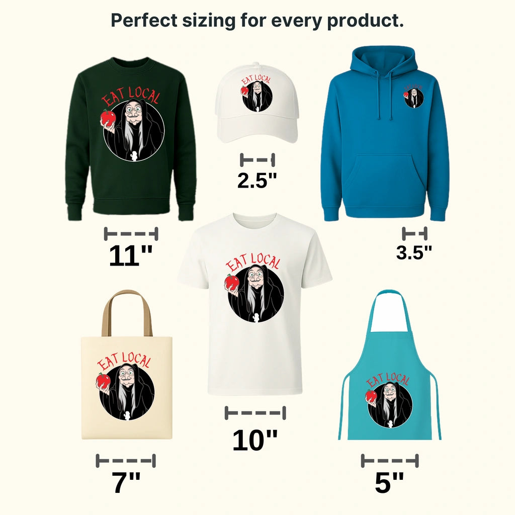 Snow White Witch Eat Local Design - DTF heat transfer - transferlegend