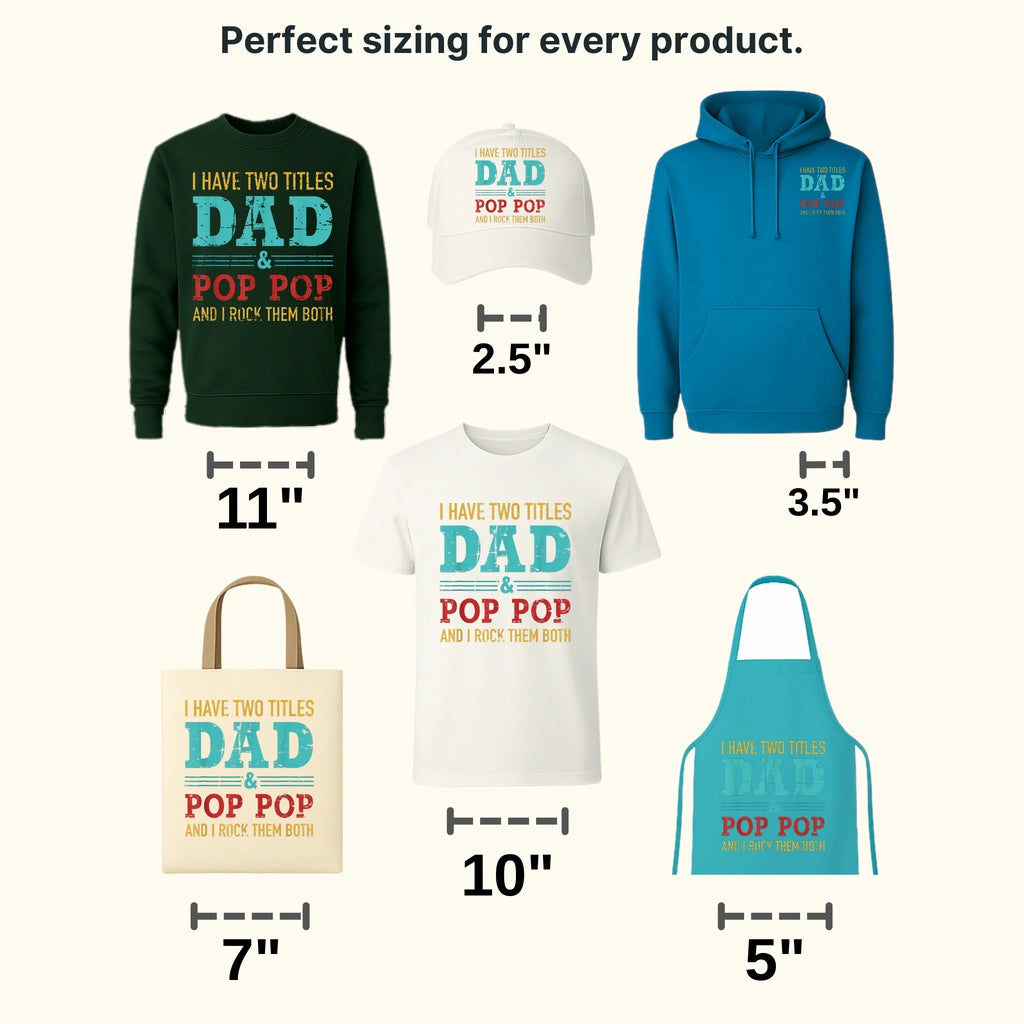 I Have Two Titles Dad & Pop Pop And I Rock Them Both Design - DTF heat transfer - transferlegend