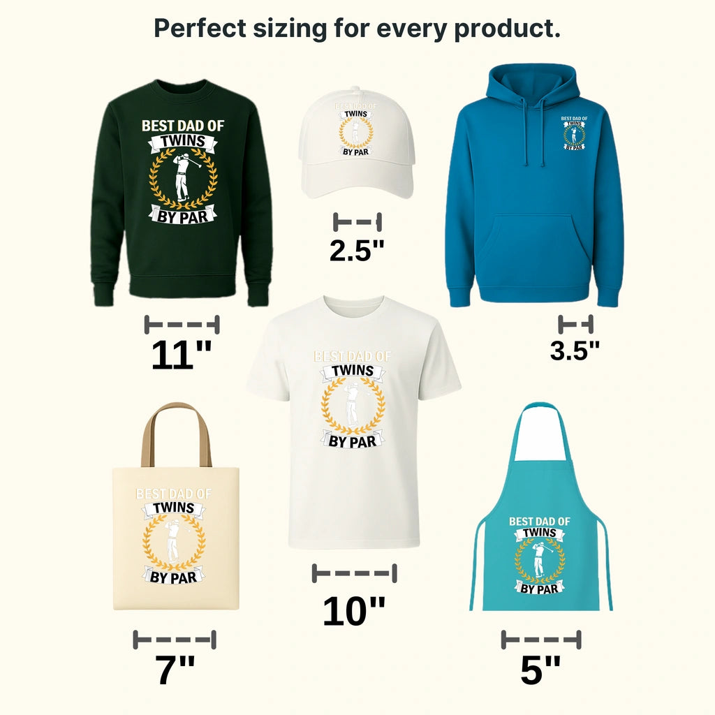 Best Dad of Twins By Par Golfer Daddy Design - DTF heat transfer - transferlegend