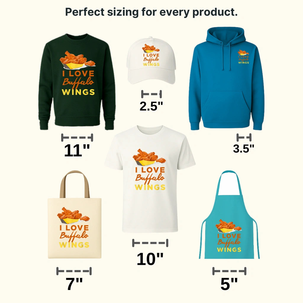 I Love Buffalo Wings Design - DTF heat transfer - transferlegend