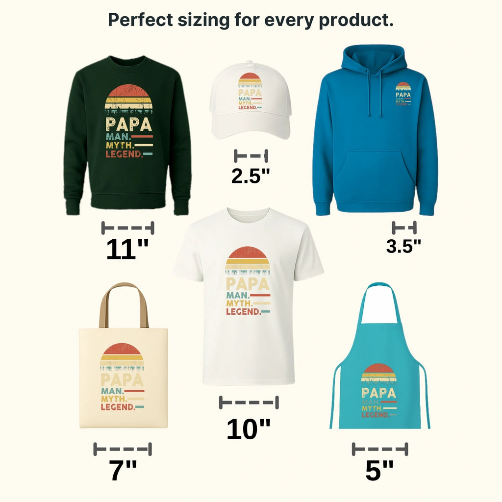 Papa Man Myth Legend Vintage Design - DTF heat transfer - transferlegend