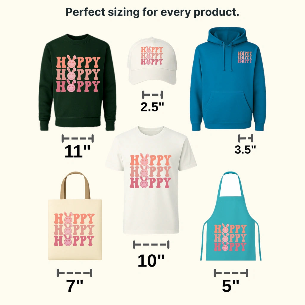 Hoppy Hoppy Hoppy Easter Design - DTF heat transfer - transferlegend