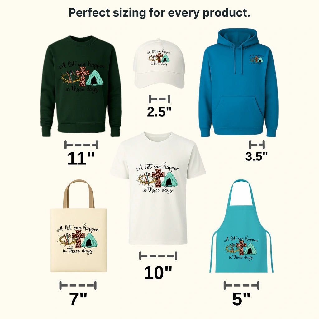 A Lot Can Happen In Three Days Easter Design - DTF heat transfer - transferlegend